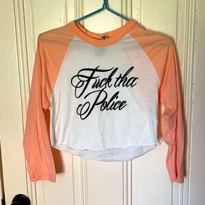 Bella Donna “F*ck tha Police” Cropped baseball top. Size M